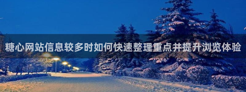 唐伯虎糖心vlog:糖心网站信息较多时如何快速整理重点并提升浏览体验
