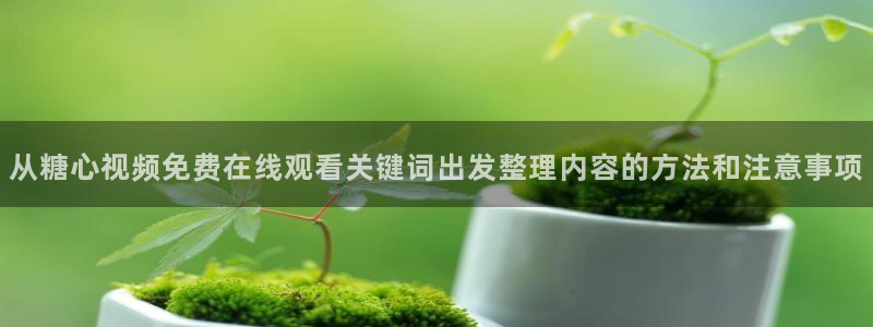 糖心vlog在线观看免费:从糖心视频免费在线观看关键词出发整理内容的方法和注意事项